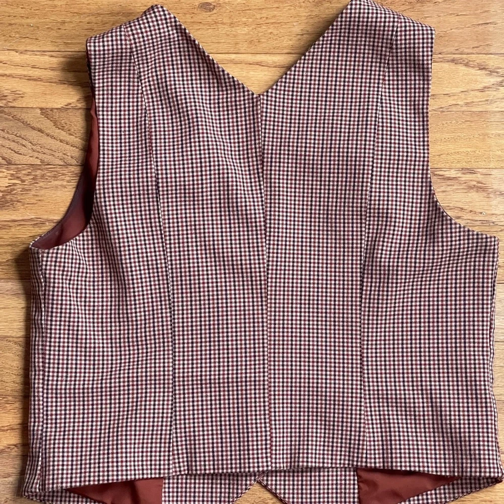 a new day Burgundy and Cream Houndstooth Vest - Picture 3 of 3